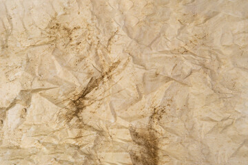 Old paper vintage texture surface for background. Recycle brown paper crumpled texture, Brown color recycled paper texture blank with copy space for text.