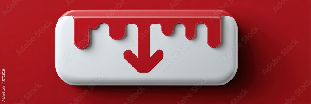 Aufkleber Emergency Shutdown Icon Blending Into a Red Background With a Top Margin Devoid of Any Graphics for a Striking Visual Impact