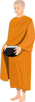 monk cartoon Asian character modern style avatar