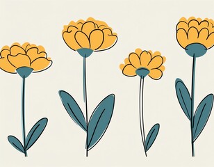 Generated image Yellow flowers isolated
