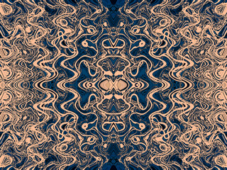 Wavy geometric abstract seamless ornament with vintage effect. Perfect for decor, wallpaper, wall panel, textile, poster, home textile, fabric, covers, pillows, carpets. 