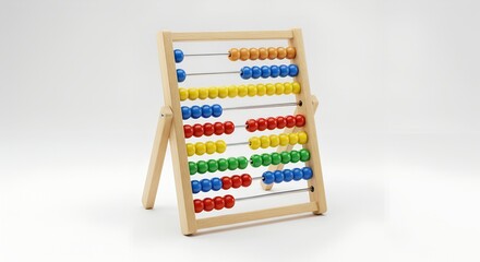 Colorful abacus with wooden frame for educational purposes