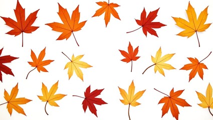Fototapeta premium Vibrant Autumn Maple Leaves A Colorful Fall Foliage Collection