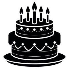         Birthday cake vector illustration. This is an editable file. 