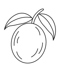 Minimalist Peach Fruit Line Drawing