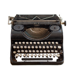vintage black typewriter isolated