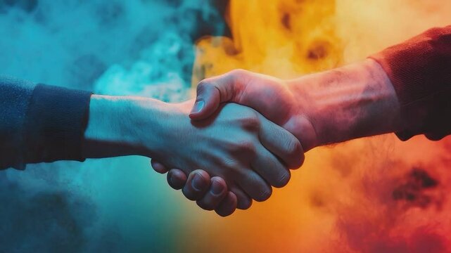 Handshake of Agreement: A firm handshake signifies partnership, agreement, and the forging of new connections, bathed in the warm glow of collaboration. A powerful visual metaphor.