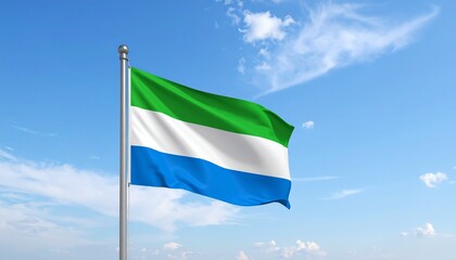 Waving Flag of Sierra Leone