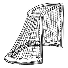hockey goal handdrawn illustration⁠
