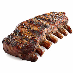 Ribs steak realistic image on white background