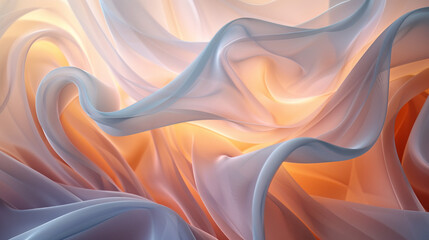 Abstract folded silk fabric with luxurious light play and soft drapes.