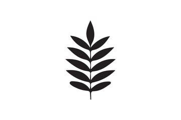 Fototapeta premium Neem leaf silhouette on white background.01