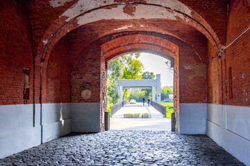 Old Brest Fortress castle building walls and gates ruins Belarus.