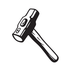 silhouette image of HAMMER with transparent background