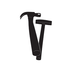 silhouette image of HAMMER with transparent background