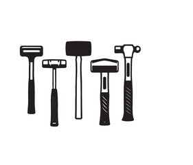 silhouette image of HAMMER with transparent background