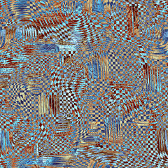 Abstract textured seamless pattern madly geometric. Psychedelic textured background for interior decor, wallpaper, wall panel, textile, web banner,mobile apps, home decor. 