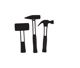 silhouette image of HAMMER with transparent background