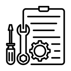 Maintenance Wrench and Gear Service Single icon
