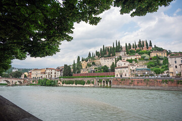 Adige river in Verona, Italy.