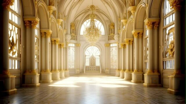 Beautiful palace castle on background	
