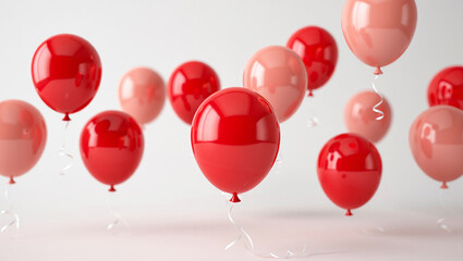 Vibrant Red and Pink Balloons for Celebration Events