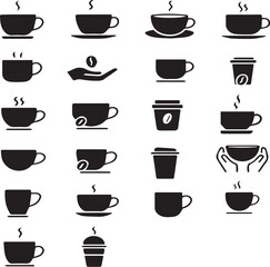 Tea & Coffee Line Icons Vector Symbols for Cafés, Menus, and Beverage Branding