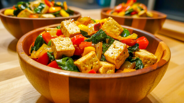tofu stir fry with colorful vegetables