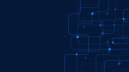 Obraz premium Circuit connect lines and dots. Network technology and Connection concept.