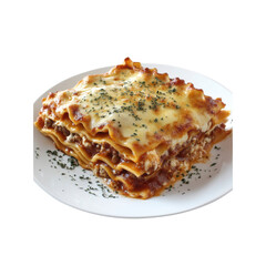 Delicious Homemade Lasagna with Melted Cheese and Parsley Garnish