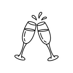 Clinking Glasses Vector Illustration