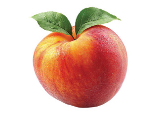 Peaches Fresh raw fruit isolated on transparent or white background