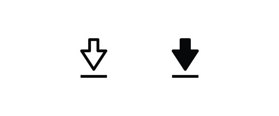 Download icon Upload . Load line and flat icons set, editable stroke isolated on white, linear vector outline illustration, symbol logo design style