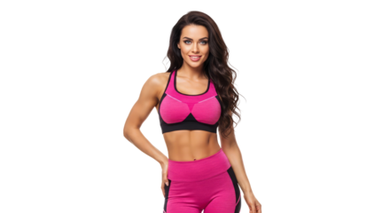 Athletic Woman with Transparent Background High-Resolution Fitness Image for Design Projects