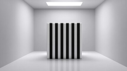 Zebra abstract art with black and white stripe patterns in a minimalist environment for modern animal design