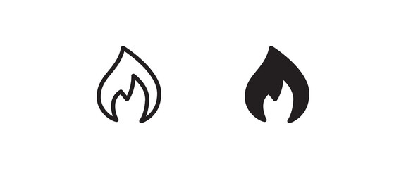Fire flame icon Hot, oil, gas and energy icon vector, sign, symbol, logo, illustration, editable stroke, flat design style isolated on white linear