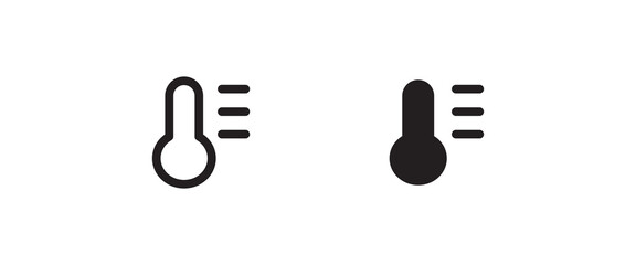 thermometer icon in trendy flat design Simple Sign Of Temperature. Measuring weather indicator element. Meteorology climate control design illustration.