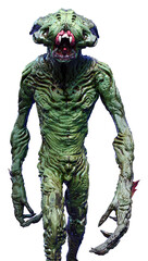 Fototapeta premium 3D Rendering Green Alien on White