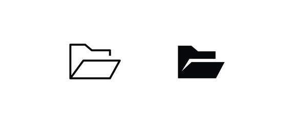 folder line, flat icons set, editable stroke isolated on white, linear vector outline illustration, symbol logo design style