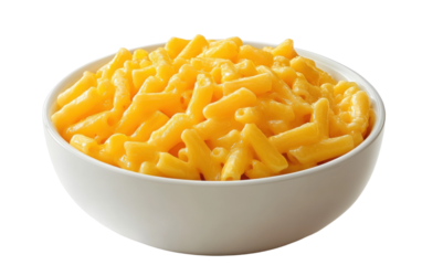 Bowl of yellow macaroni and cheese