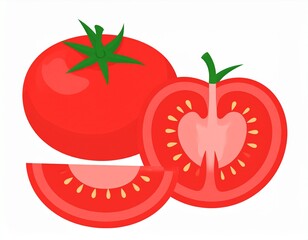 Tomato as a vector file isolated on white