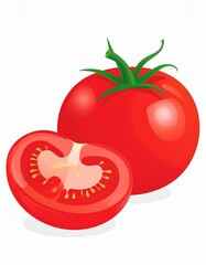 Tomato as a vector file isolated on white