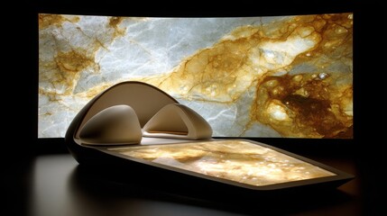 Innovative technology showcase futuristic gallery digital art display modern environment artistic viewpoint visual concept