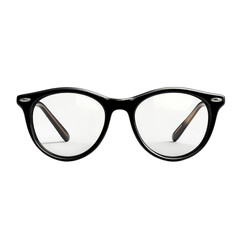Fototapeta premium Stylish Eyewear Classic Black Frame Glasses with Grey Tinted Lenses on transparent background