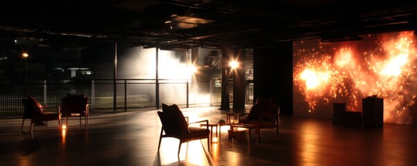 Immersive light show event modern gallery digital art display urban setting spectacular viewpoint artistic concept