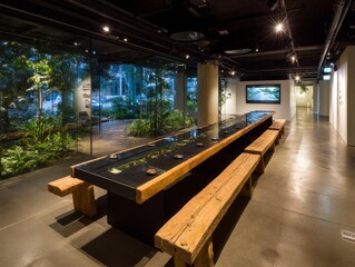 Interactive nature exhibit showcasing local flora and fauna urban gallery photography indoor contemporary design