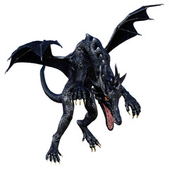 3D Rendering Fairy Tale Dragon on White