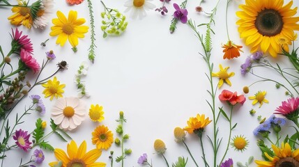 Flower frame for adding text Created with Generative AI technology