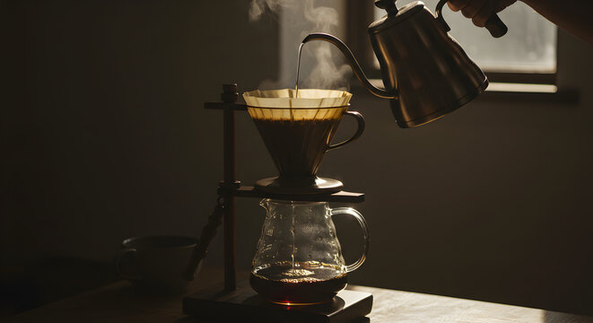 Pour Over Coffee Brewing: A Moment of Calm and Warmth