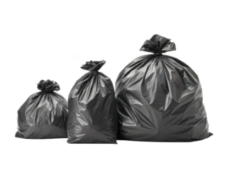 Trash bags png garbage liners png waste disposal bags png black trash sacks png heavy-duty bags png transparent background image